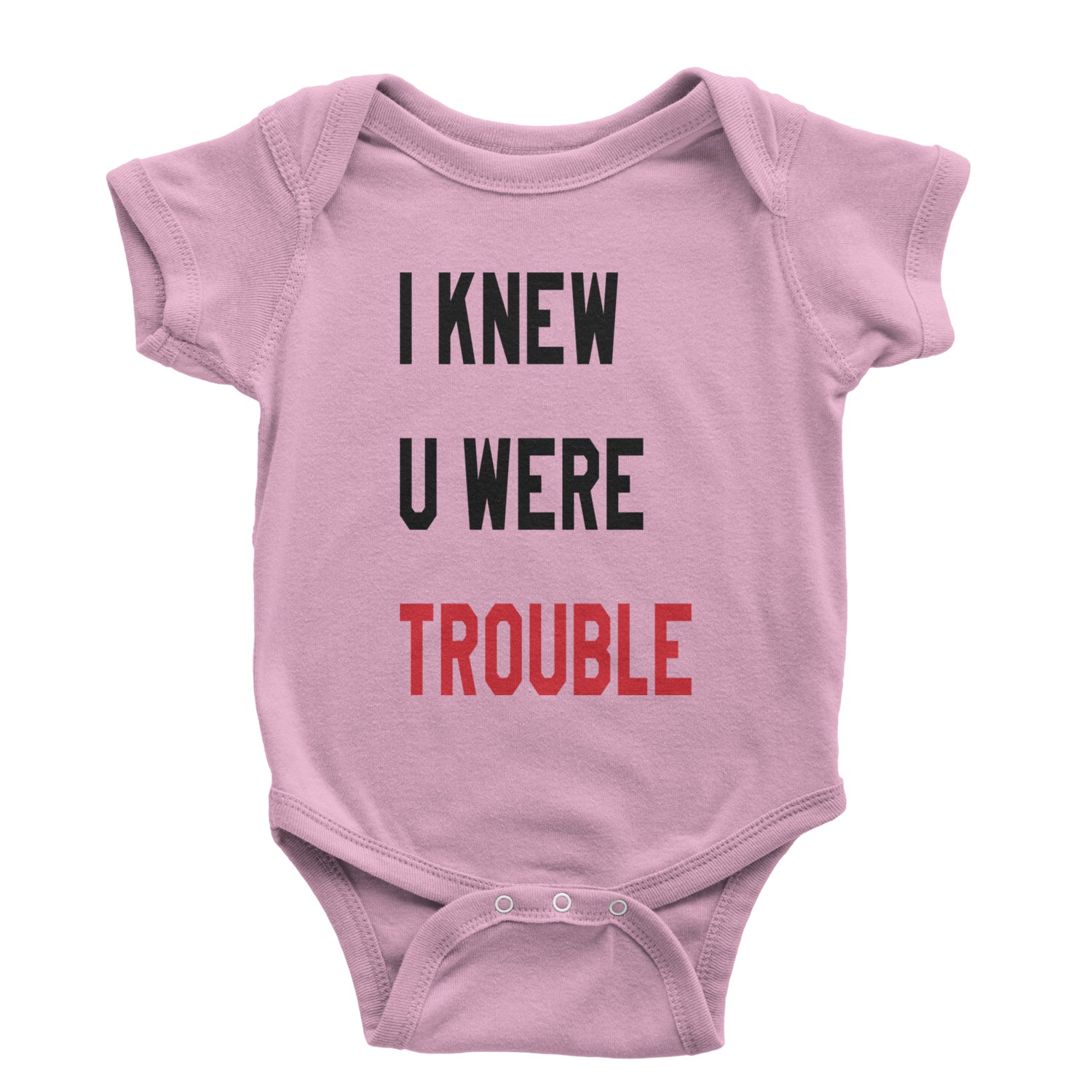 I Knew You Were Trouble New TTPD Era Infant One-Piece Romper Bodysuit and Toddler T-shirt Light Pink