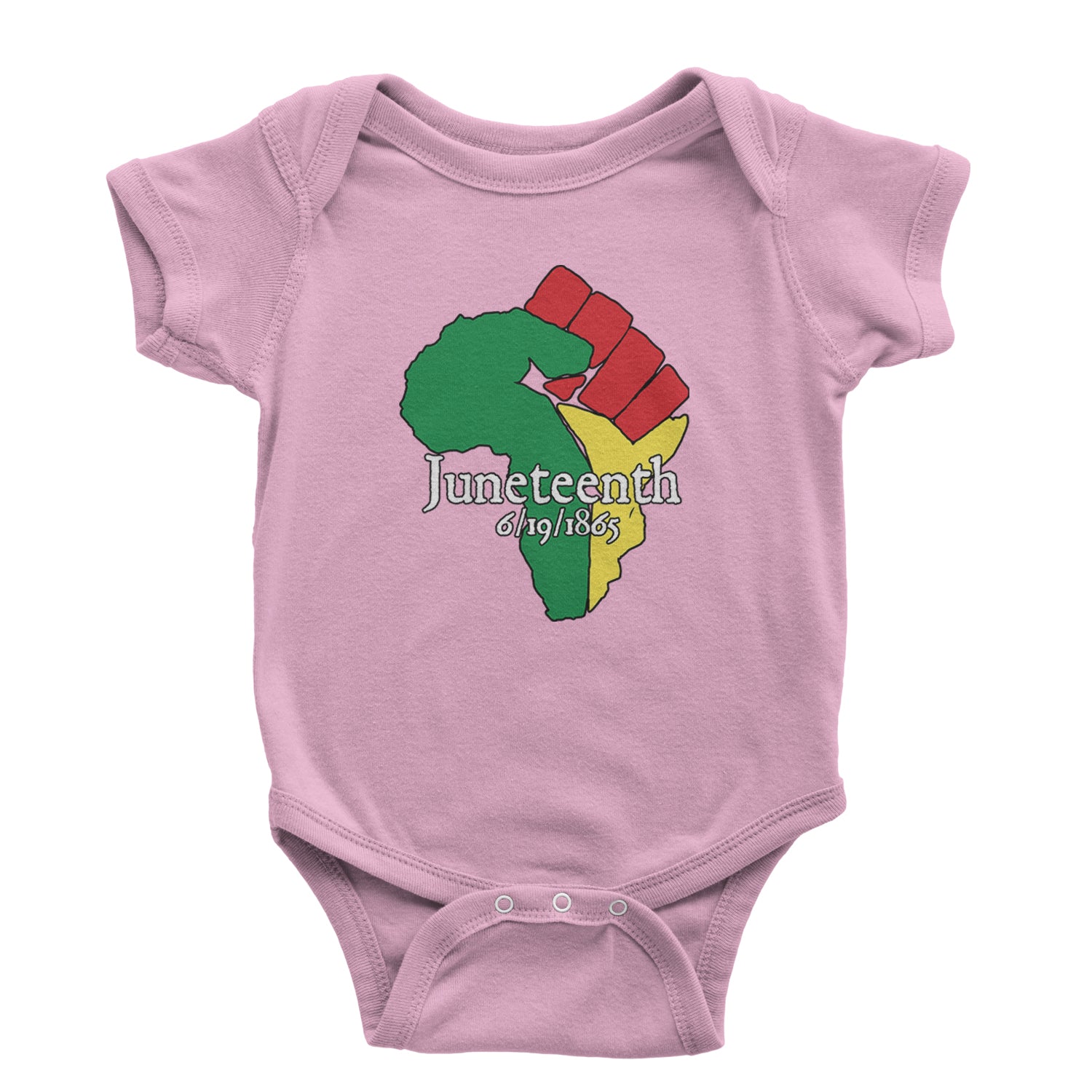 Juneteenth Raised Fist Africa Celebrate Emancipation Day Infant One-Piece Romper Bodysuit and Toddler T-shirt Light Pink