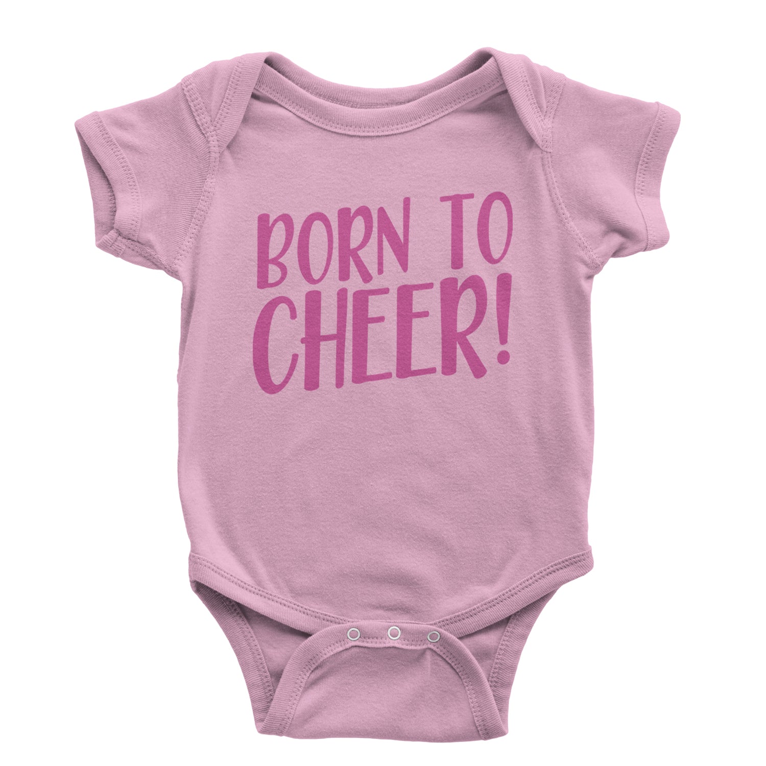 Born To Cheer Infant One-Piece Romper Bodysuit and Toddler T-shirt Light Pink