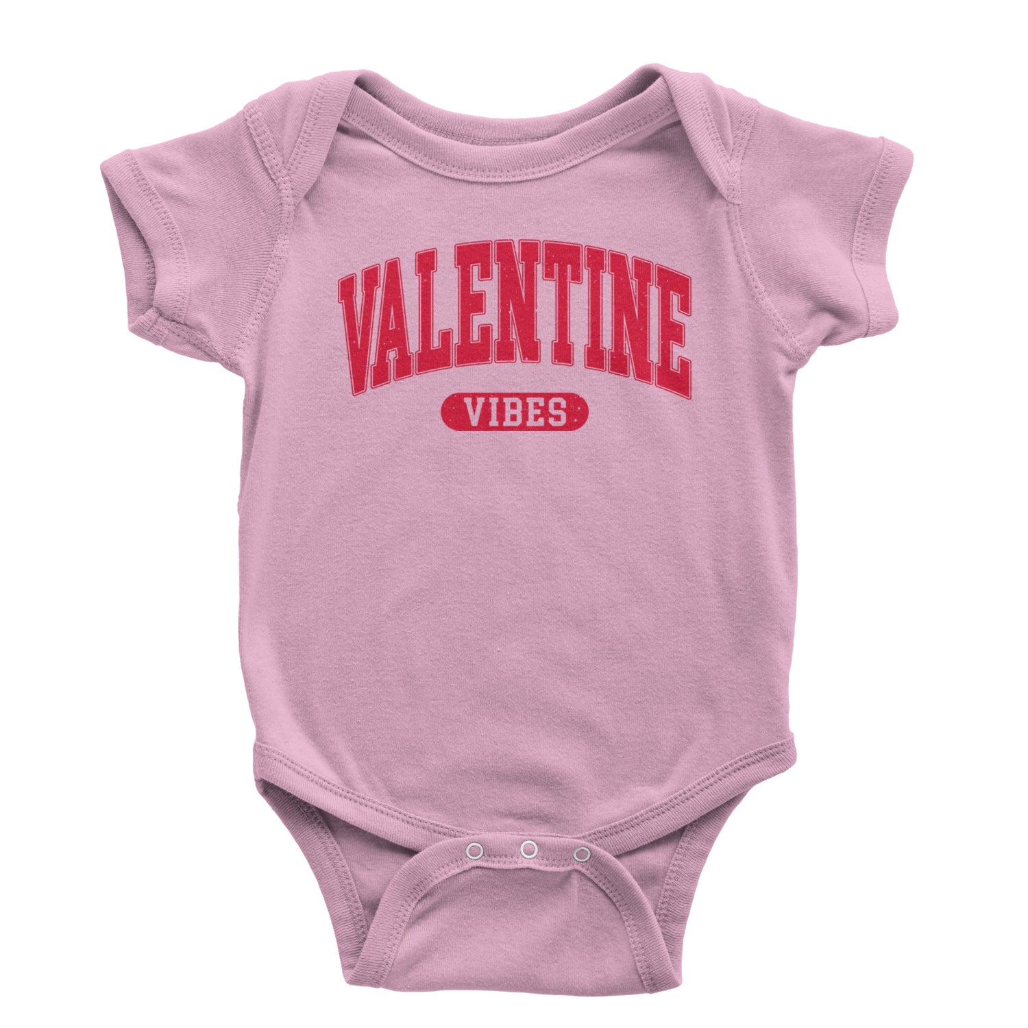 Valentines Vibes Infant One-Piece Romper Bodysuit and Toddler T-shirt Light Pink