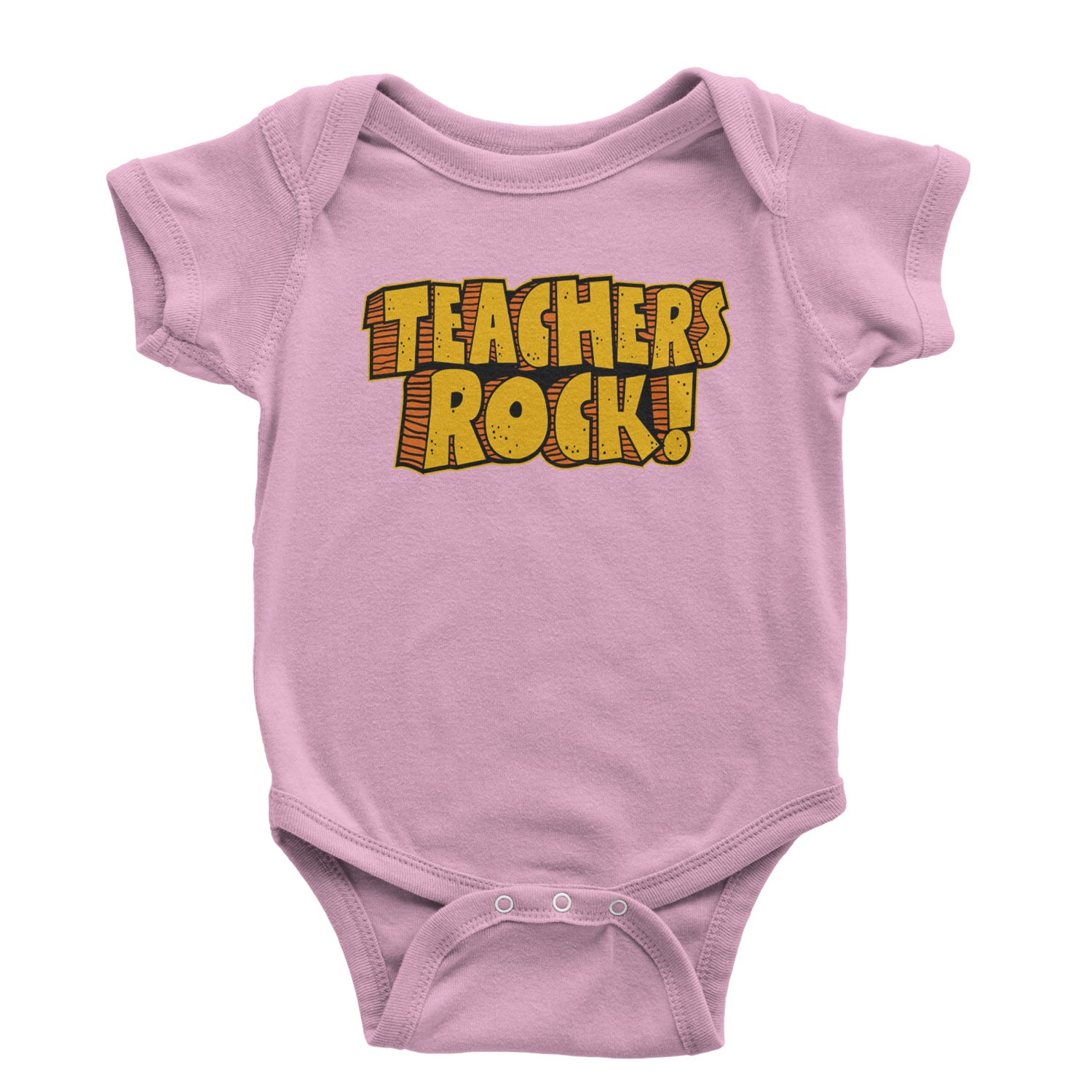 Teachers Rock Retro Infant One-Piece Romper Bodysuit and Toddler T-shirt Light Pink