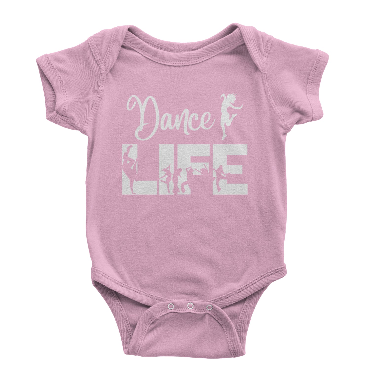 Dance Life Silhouette Dancers Infant One-Piece Romper Bodysuit and Toddler T-shirt Light Pink