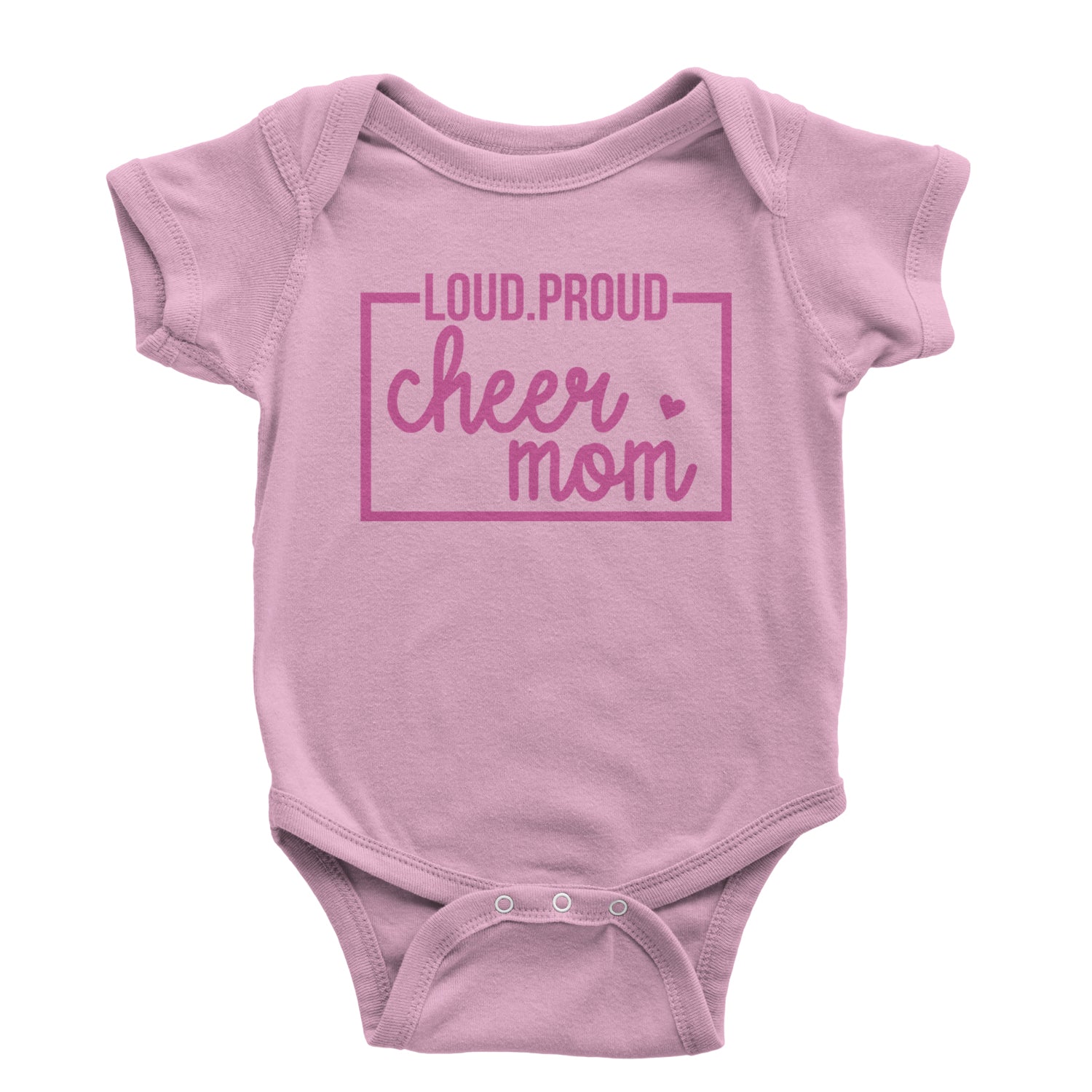 Loud Proud Cheerleader Mom Infant One-Piece Romper Bodysuit and Toddler T-shirt Light Pink