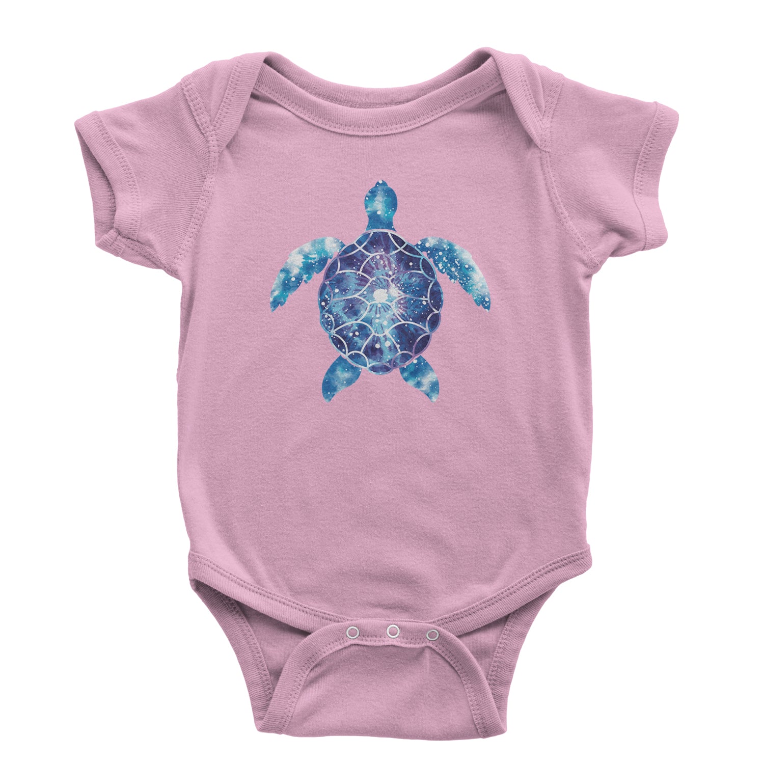 Ocean Aura Tie-Dye Sea Turtle Infant One-Piece Romper Bodysuit and Toddler T-shirt Light Pink