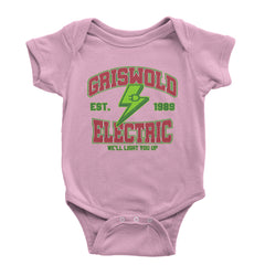 Griswold Electric We'll Light You Up Infant One-Piece Romper Bodysuit and Toddler T-shirt Light Pink