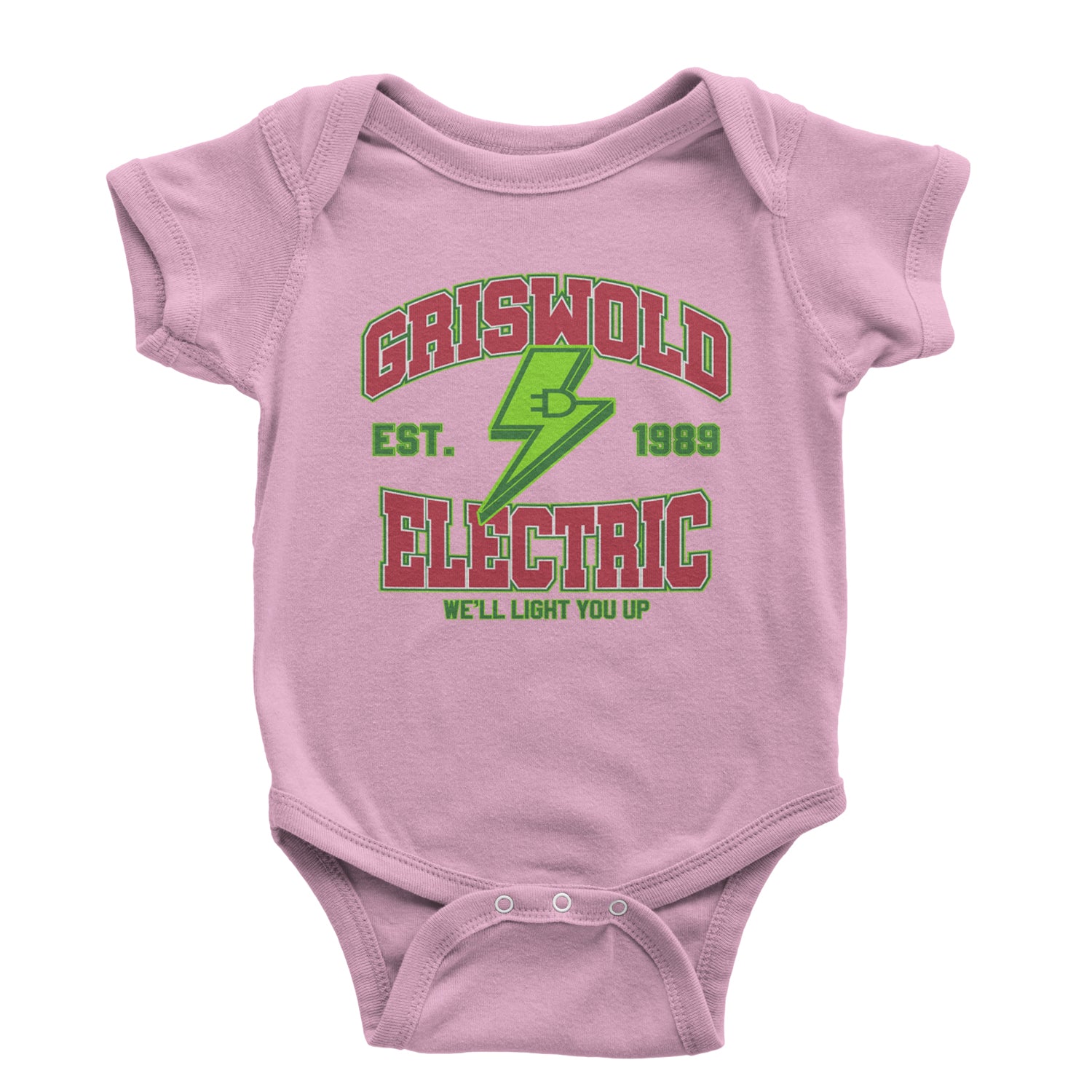 Griswold Electric We'll Light You Up Infant One-Piece Romper Bodysuit and Toddler T-shirt Light Pink