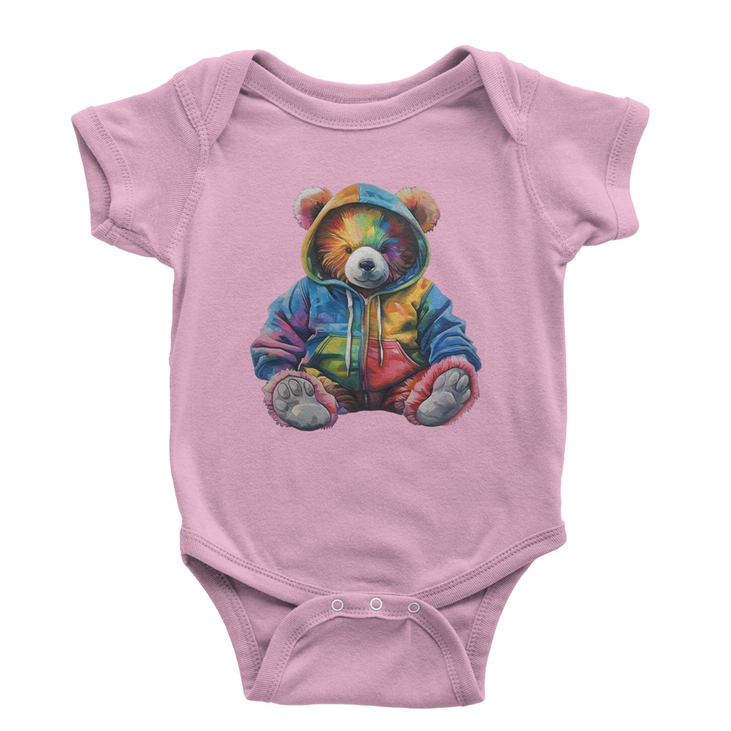 Rainbow Streetwear Urban Graffiti Bear Infant One-Piece Romper Bodysuit Or Toddler T-shirt Light Pink