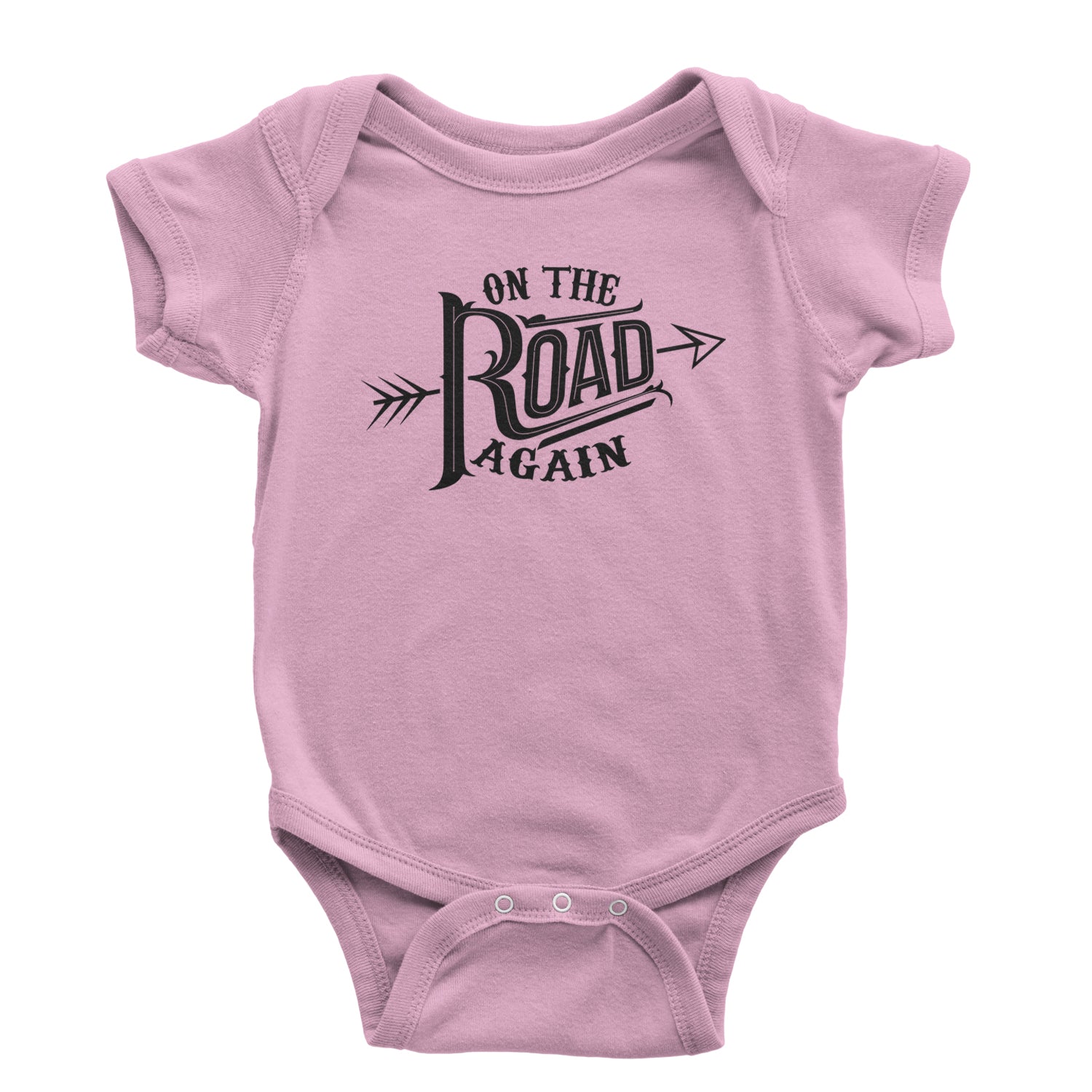 On The Road Again Hippy Country Music Infant One-Piece Romper Bodysuit and Toddler T-shirt Light Pink