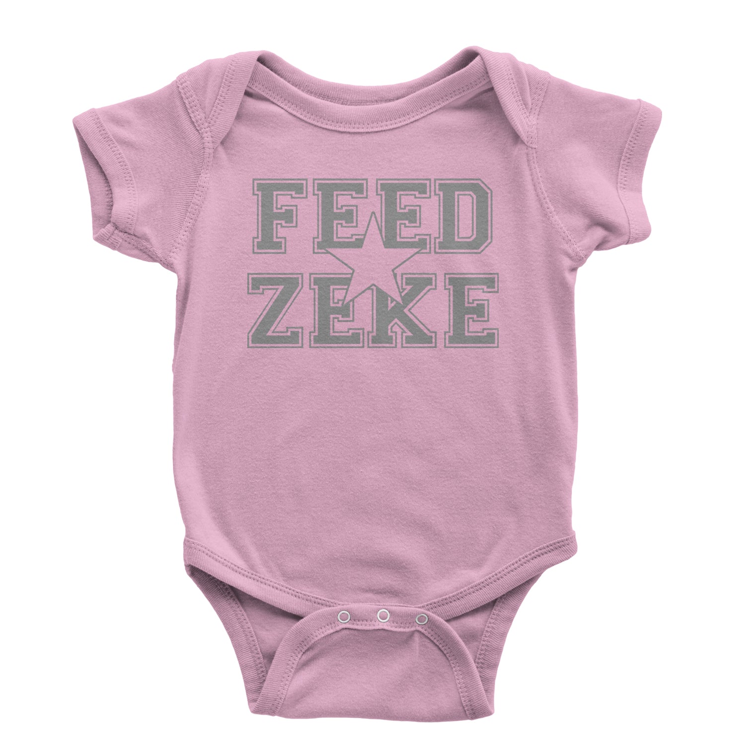 Feed Zeke Football Infant One-Piece Romper Bodysuit and Toddler T-shirt Light Pink