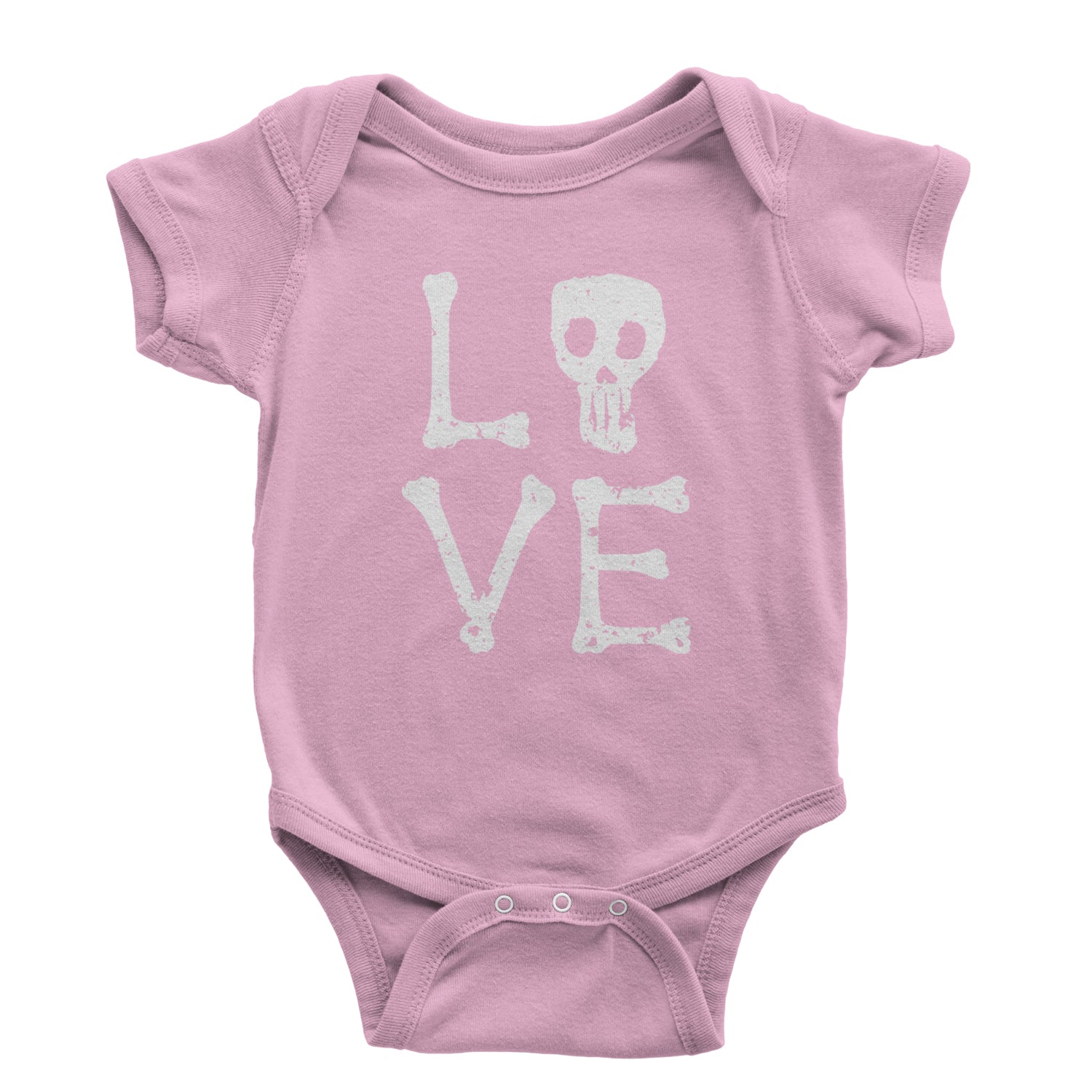 Love Skeleton Bones Infant One-Piece Romper Bodysuit and Toddler T-shirt Light Pink