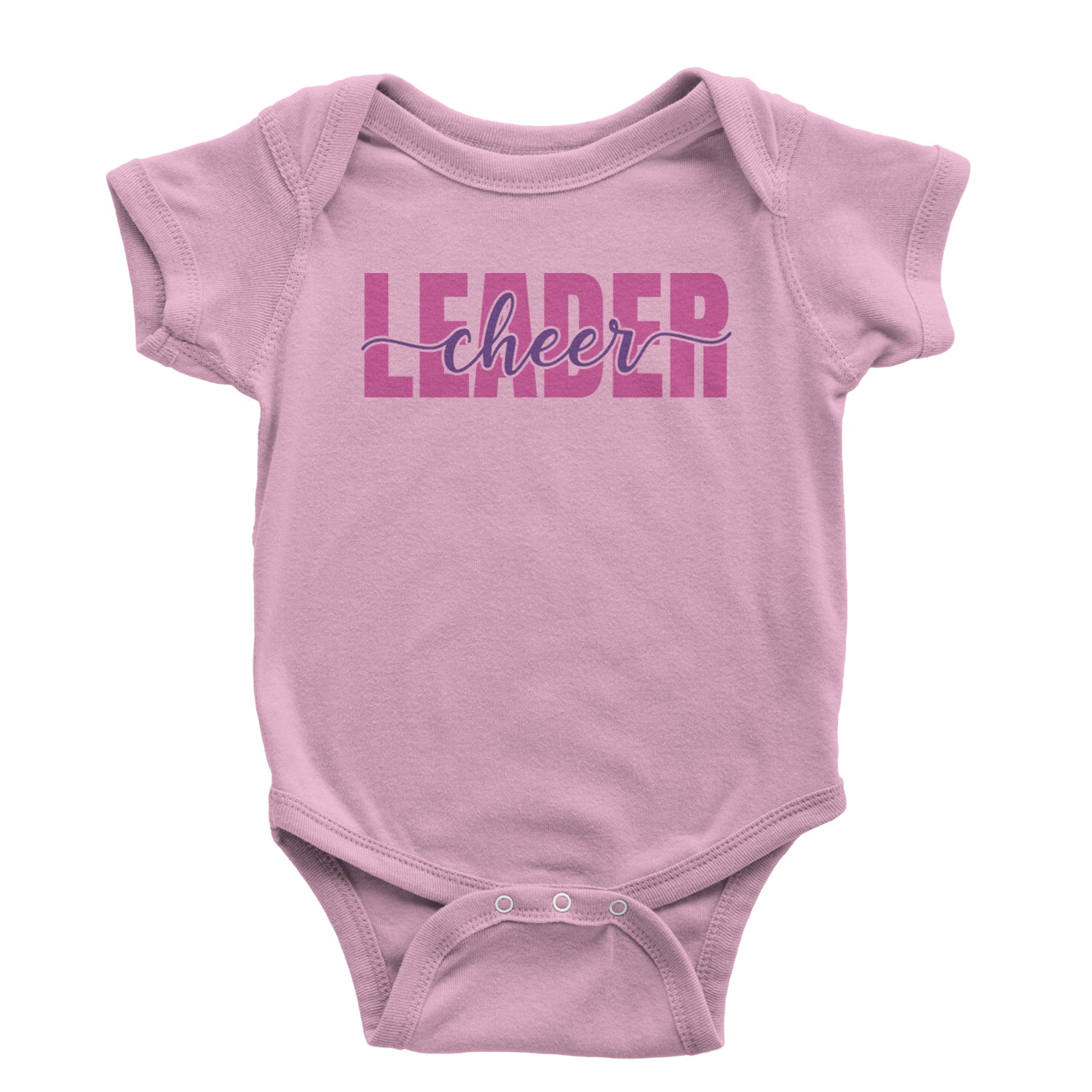 Cheerleader Script Style Infant One-Piece Romper Bodysuit and Toddler T-shirt Light Pink