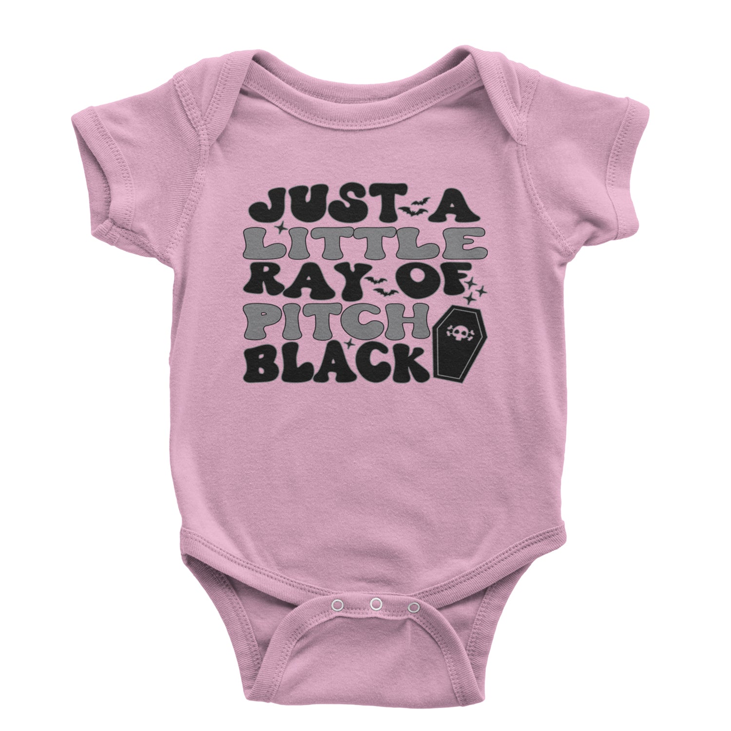 Just A Little Ray of Pitch Black Infant One-Piece Romper Bodysuit and Toddler T-shirt Light Pink