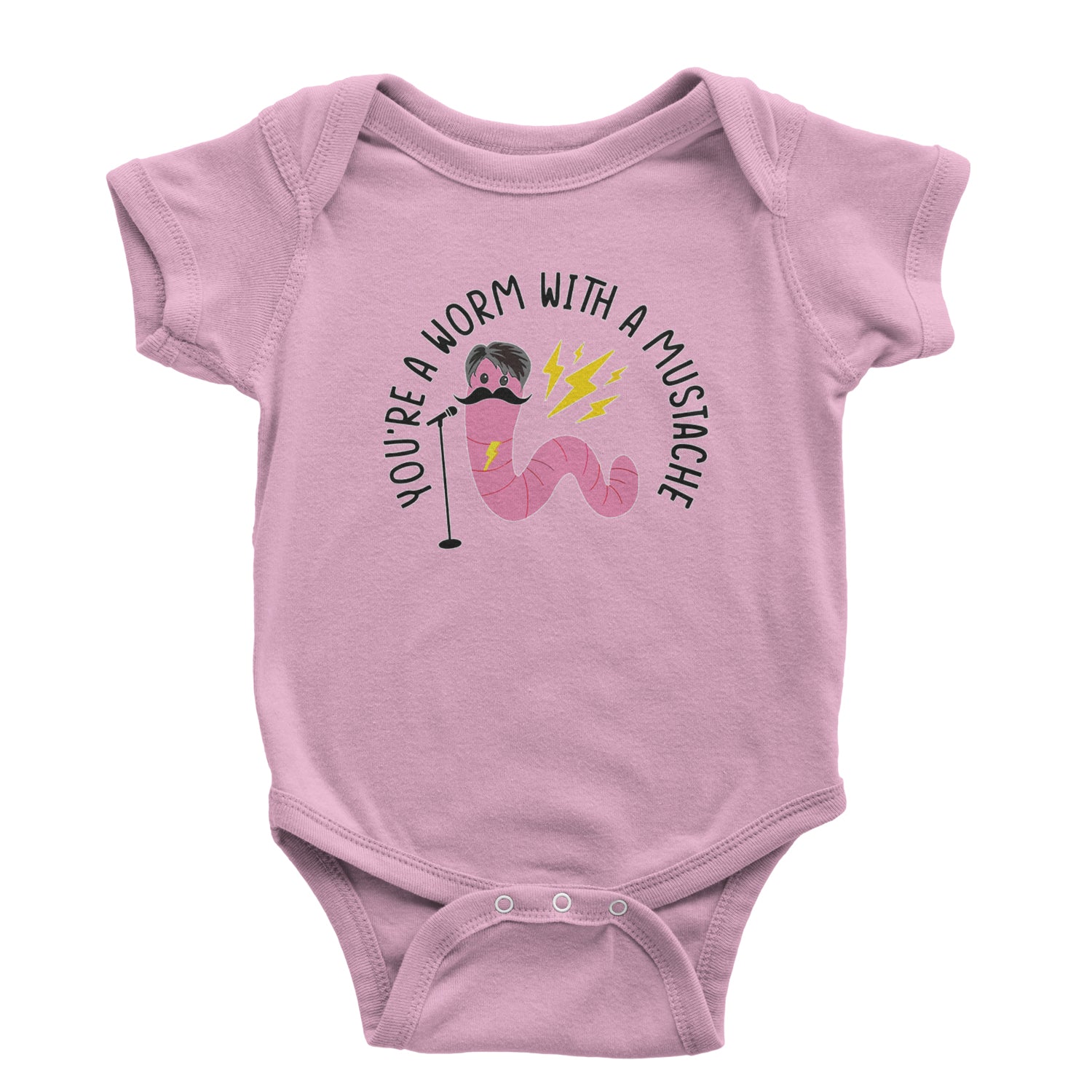 You're A Worm With A Mustache Tom Scandoval Infant One-Piece Romper Bodysuit and Toddler T-shirt Light Pink