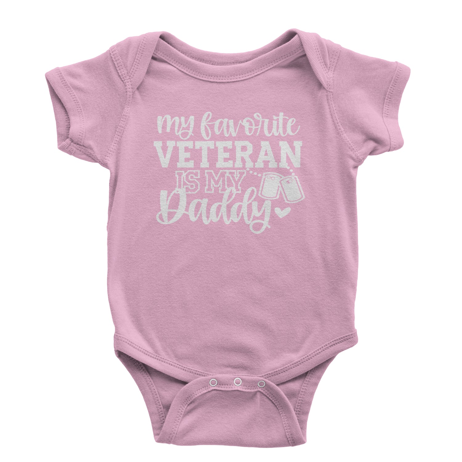 My Favorite Veteran Is My Daddy Infant One-Piece Romper Bodysuit and Toddler T-shirt Light Pink