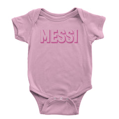 Messi OUTLINE Miami Futbol Infant One-Piece Romper Bodysuit and Toddler T-shirt Light Pink