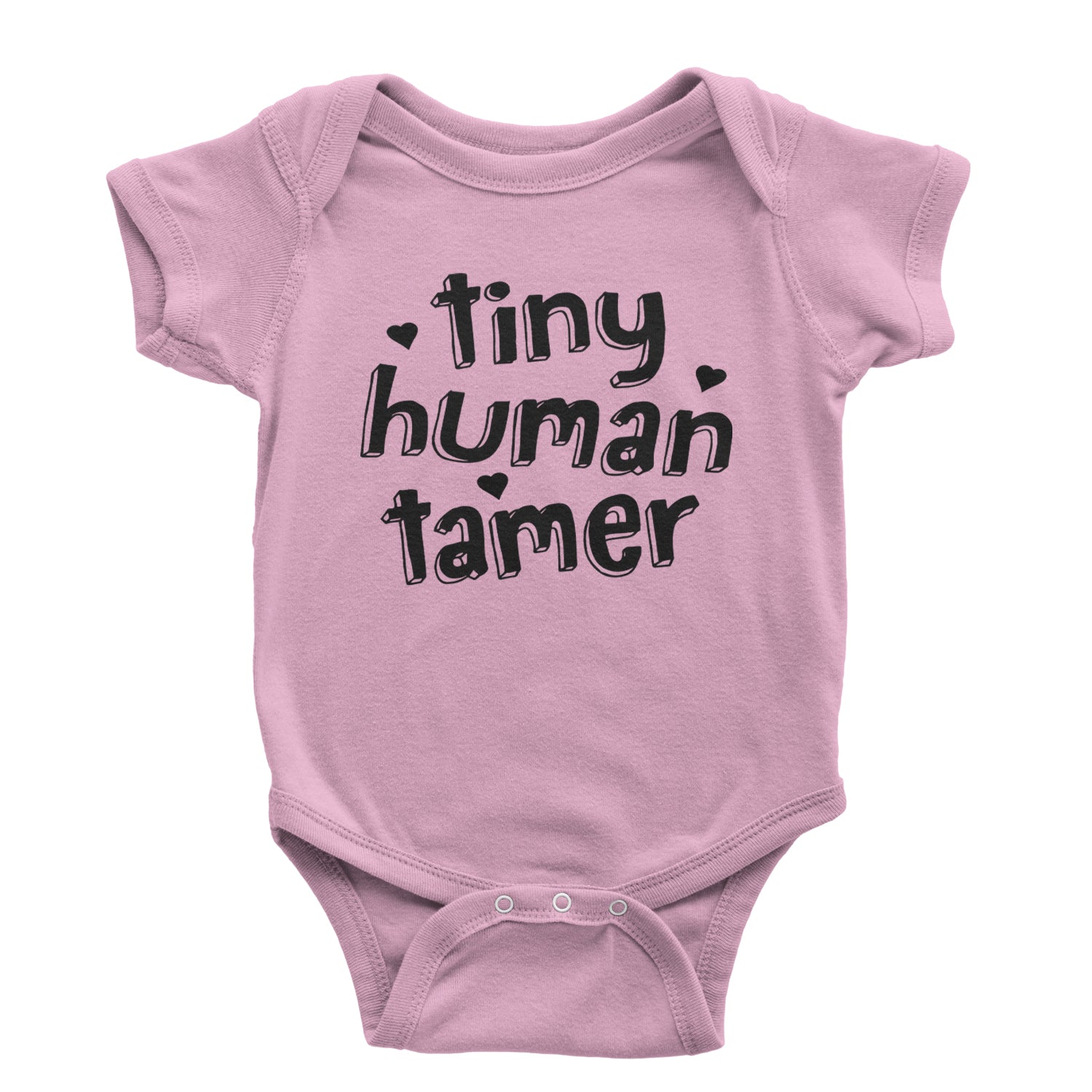 Tiny Human Tamer Teacher Infant One-Piece Romper Bodysuit and Toddler T-shirt Light Pink