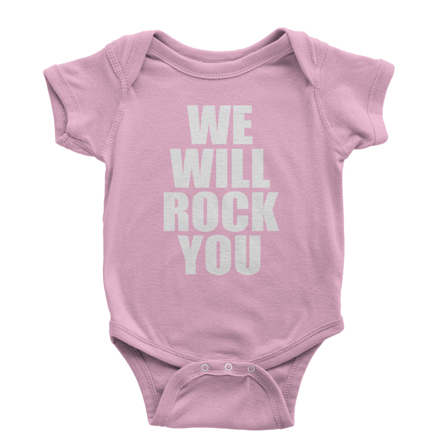 We Will Rock You Infant One-Piece Romper Bodysuit and Toddler T-shirt Light Pink