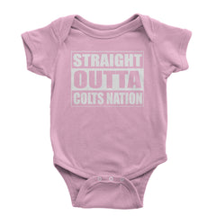 Straight Outta Colts Nation Football  Infant One-Piece Romper Bodysuit and Toddler T-shirt Light Pink