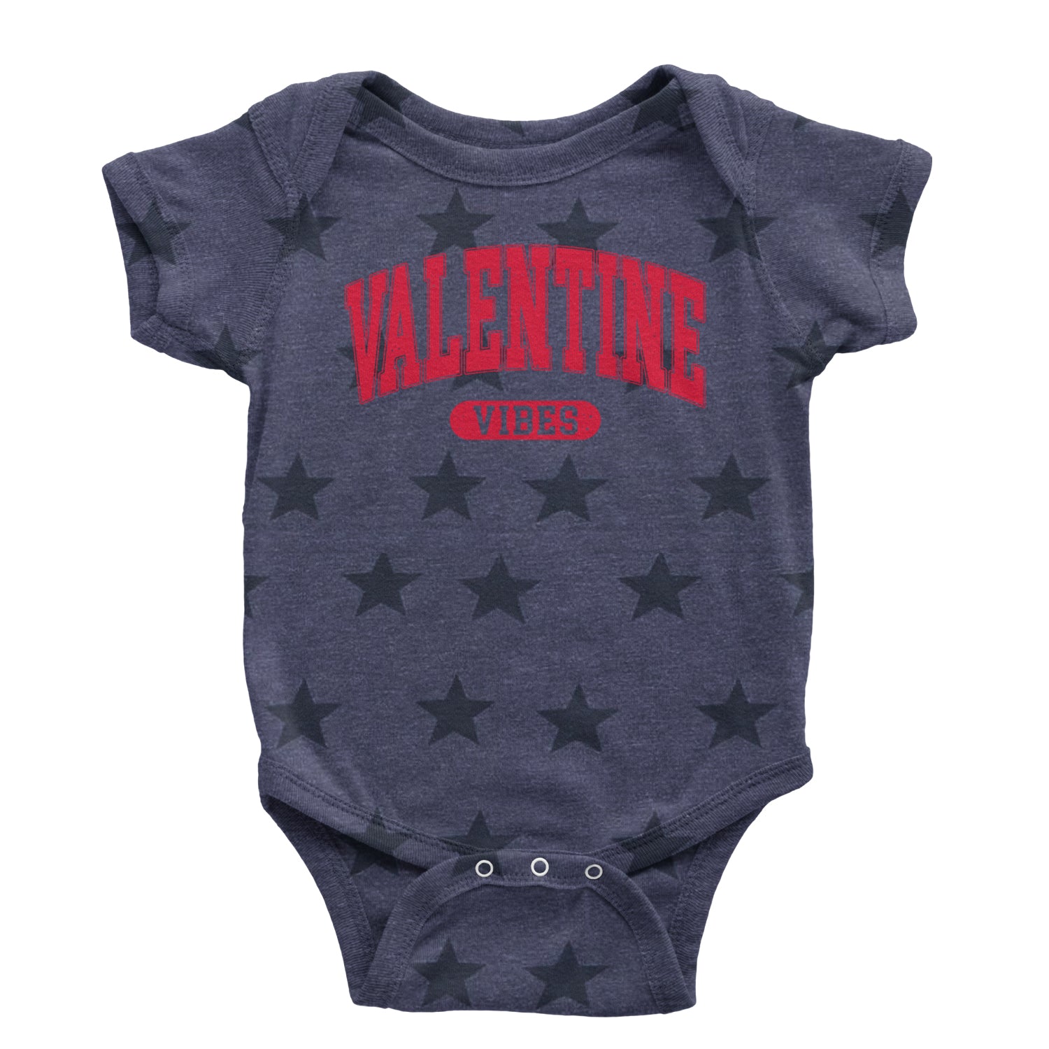 Valentines Vibes Infant One-Piece Romper Bodysuit and Toddler T-shirt Navy Blue STAR