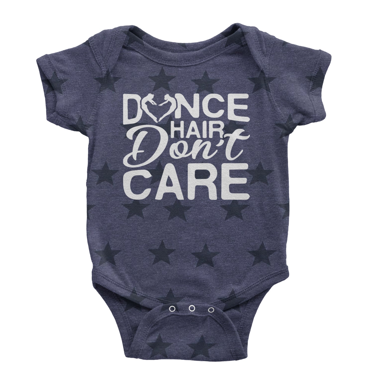 Dance Hair Don't Care Infant One-Piece Romper Bodysuit and Toddler T-shirt Navy Blue STAR