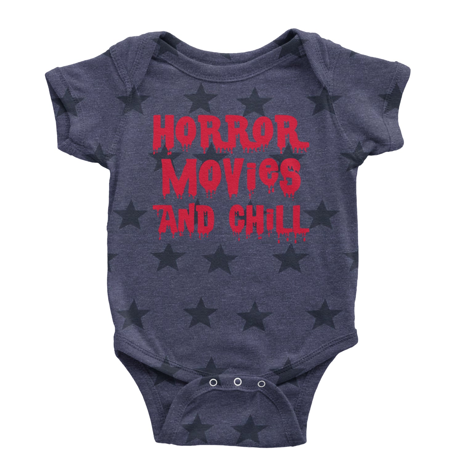 Horror Movies and Chill Infant One-Piece Romper Bodysuit and Toddler T-shirt Navy Blue STAR