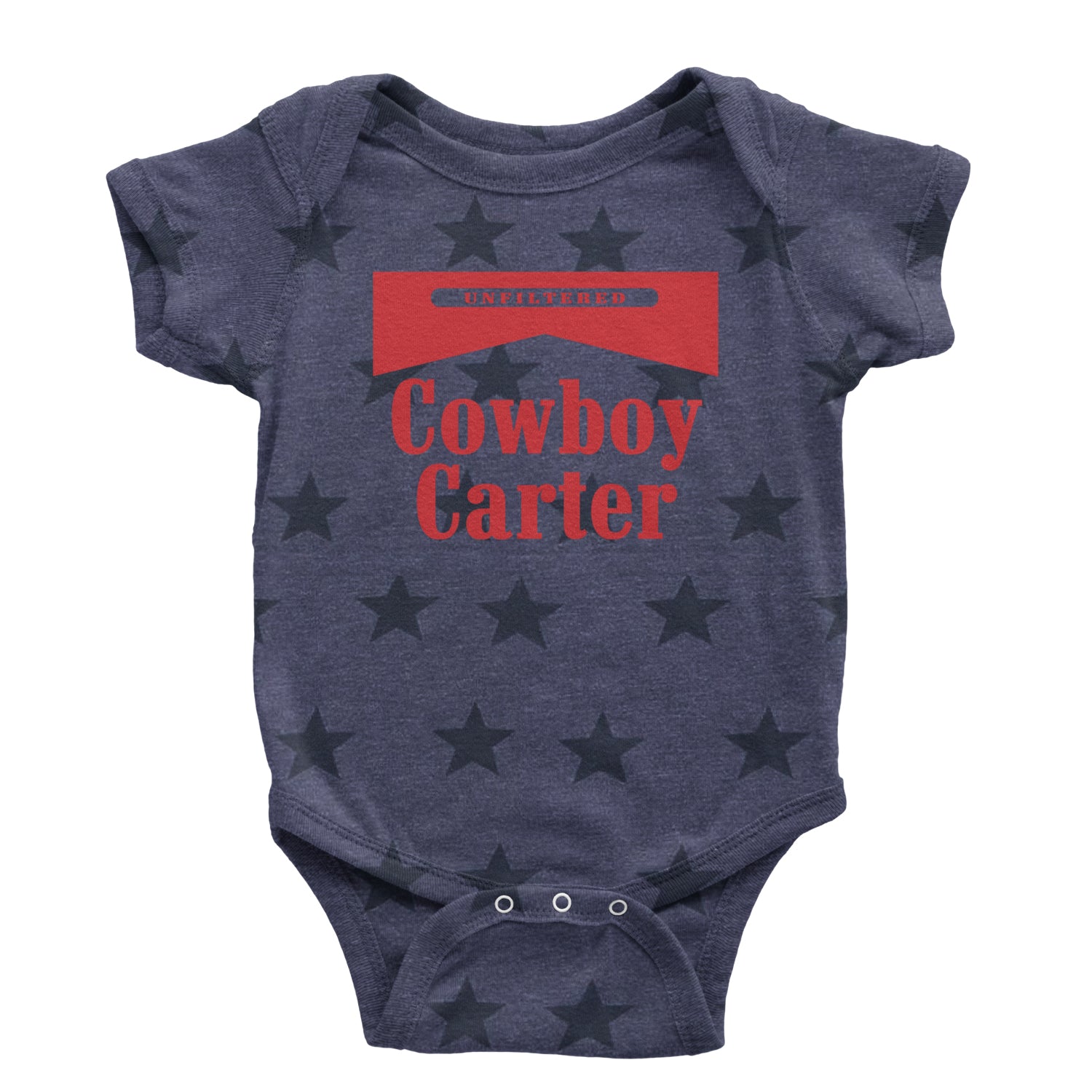 Cowboy Karter Country Act Two Infant One-Piece Romper Bodysuit and Toddler T-shirt Navy Blue STAR