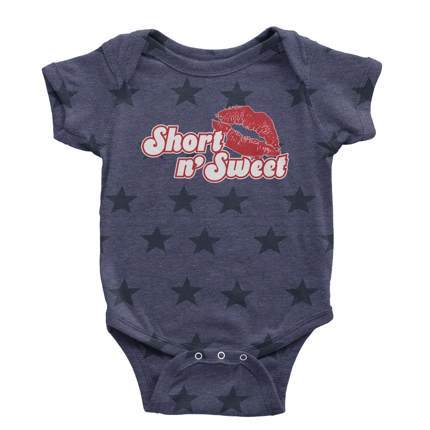 Short N' Sweet Red Lips Infant One-Piece Romper Bodysuit and Toddler T-shirt Navy Blue STAR