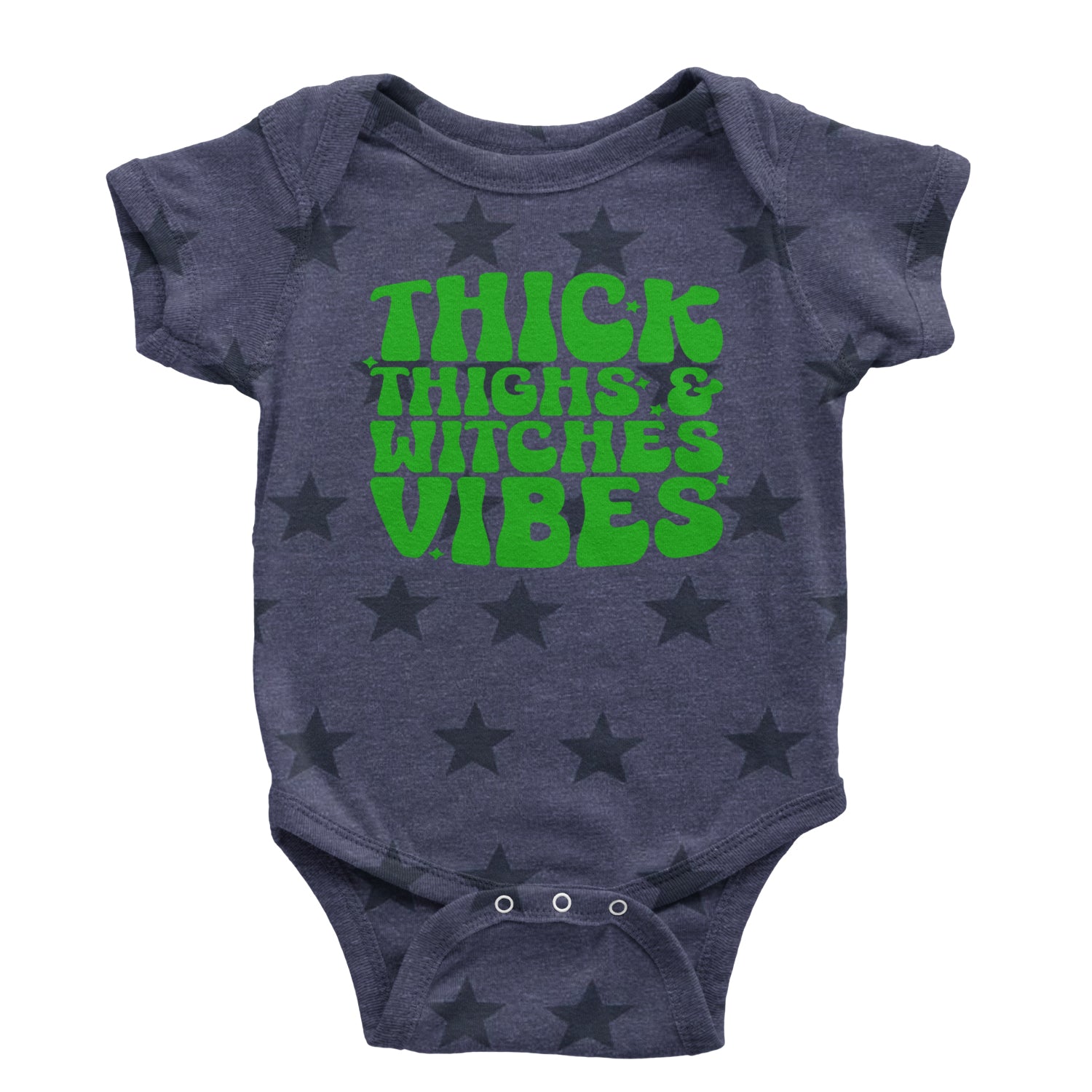 Thick Thighs And Witches Vibes Infant One-Piece Romper Bodysuit and Toddler T-shirt Navy Blue STAR