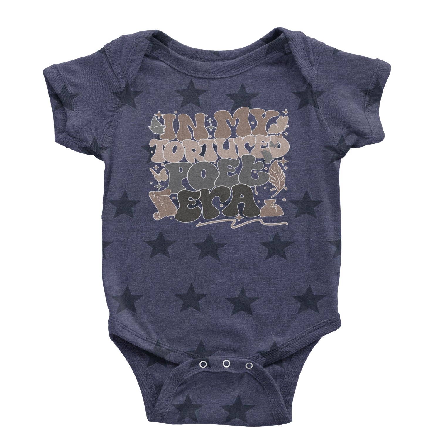 In My Tortured Poet Era TTPD Music Infant One-Piece Romper Bodysuit and Toddler T-shirt Navy Blue STAR