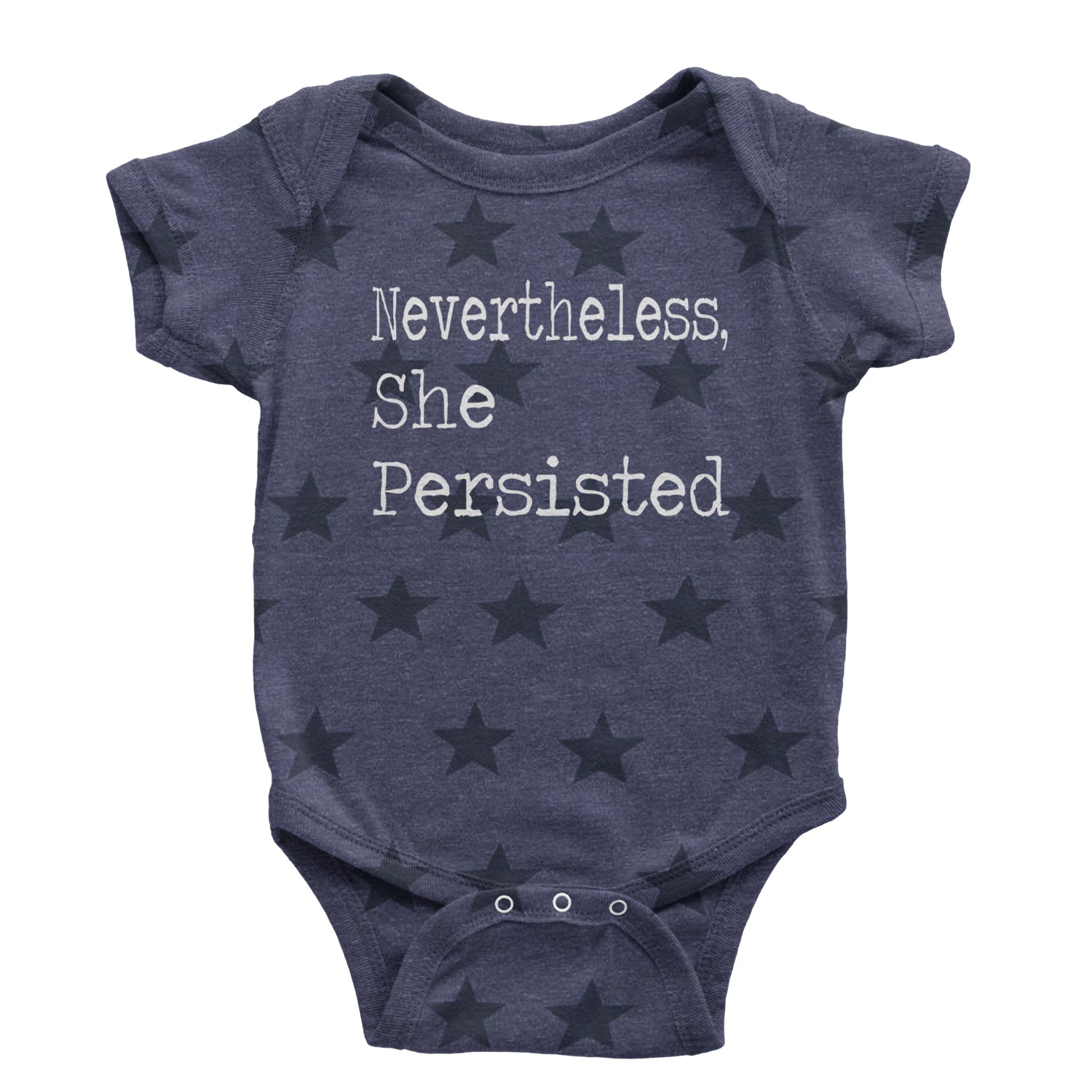 Nevertheless, She Persisted  Infant One-Piece Romper Bodysuit and Toddler T-shirt Navy Blue STAR