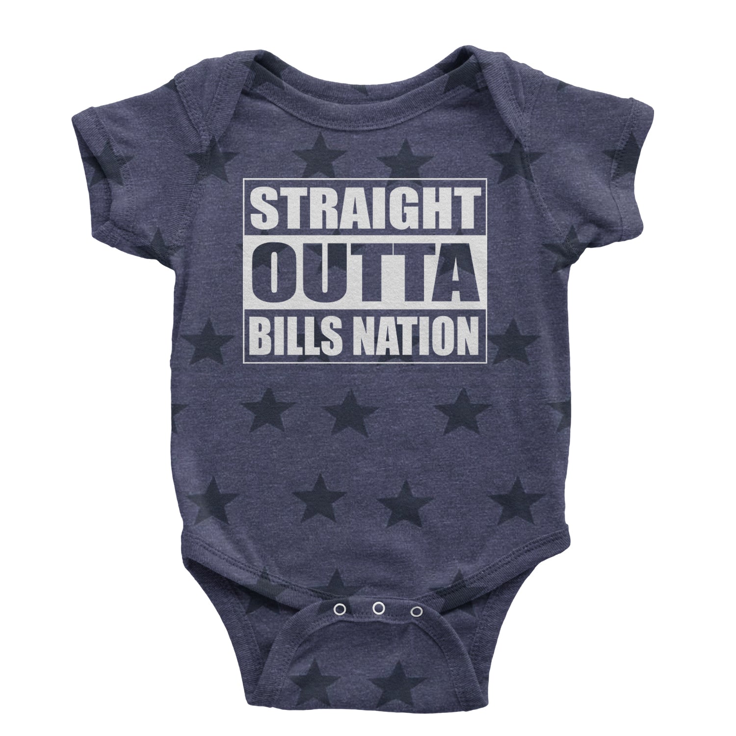 Straight Outta Bills Nation  Infant One-Piece Romper Bodysuit and Toddler T-shirt Navy Blue STAR