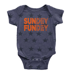 SunDEY FunDEY Sunday FundayInfant One-Piece Romper Bodysuit and Toddler T-shirt Navy Blue STAR