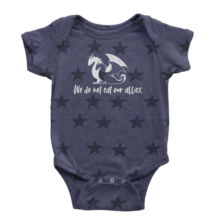 We Do Not Eat Our Allies Fourth Wing Basgiath Infant One-Piece Romper Bodysuit Or Toddler T-shirt
