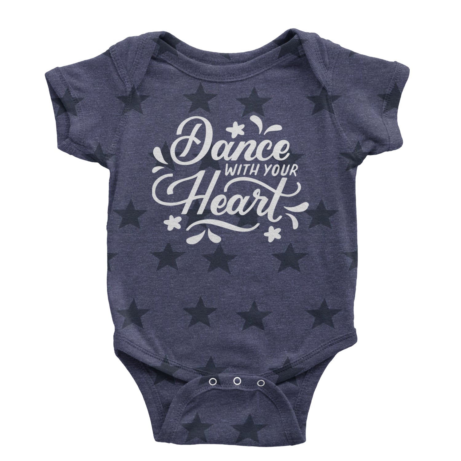 Dance With Your Heart Infant One-Piece Romper Bodysuit and Toddler T-shirt Navy Blue STAR