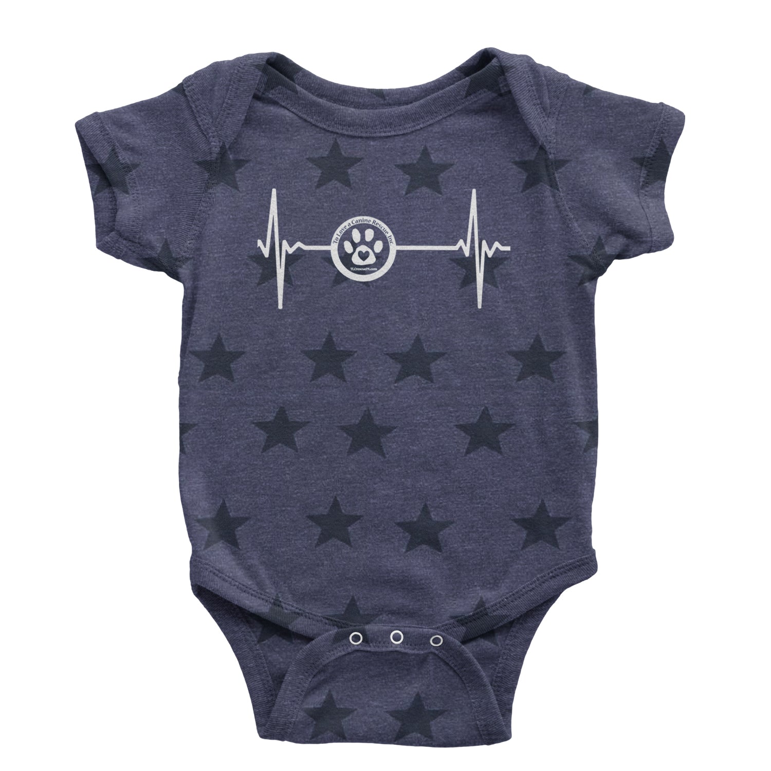 TLC Rescue Heartbeat Infant One-Piece Romper Bodysuit and Toddler T-shirt Navy Blue STAR