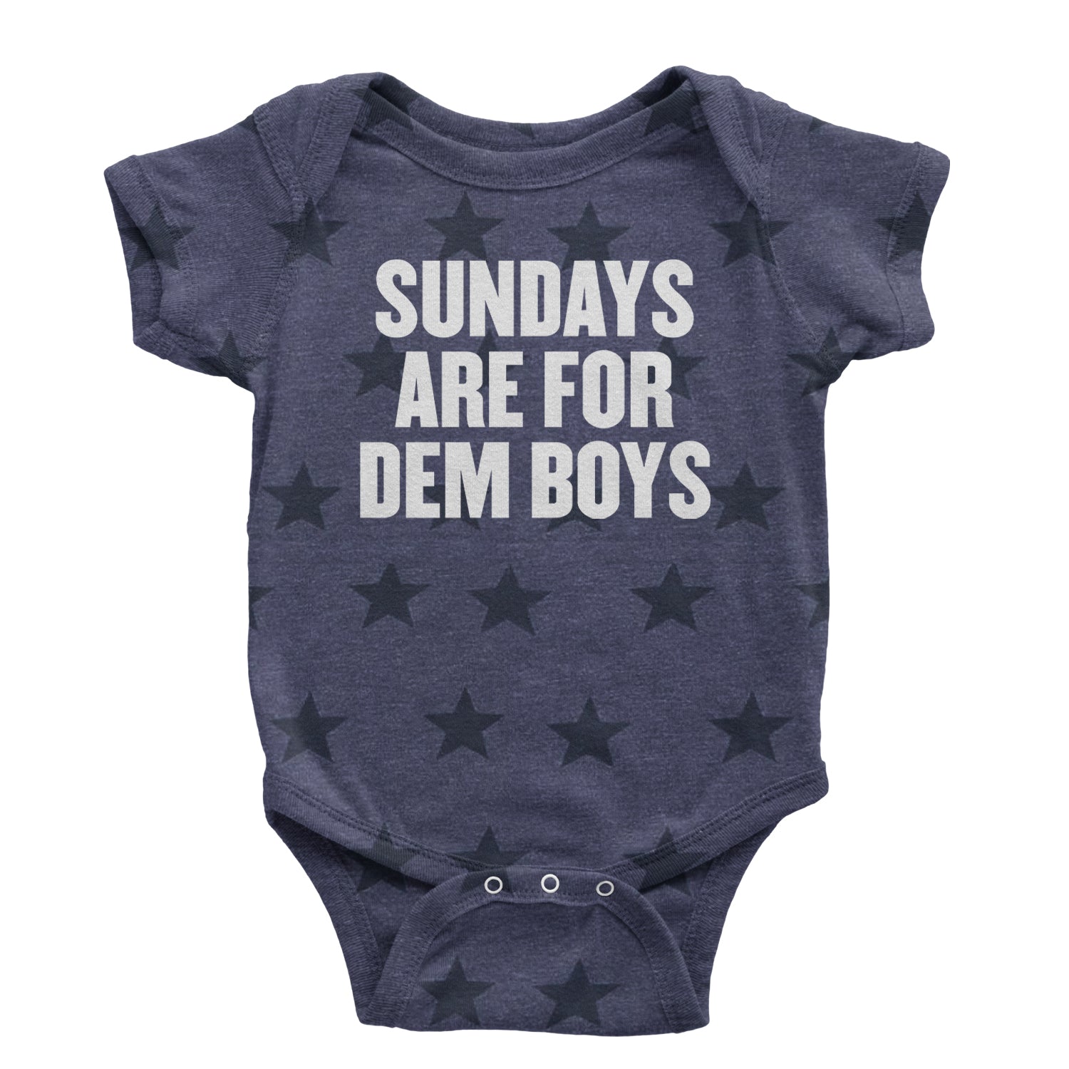 Sundays Are For Dem Boys Infant One-Piece Romper Bodysuit and Toddler T-shirt Navy Blue STAR