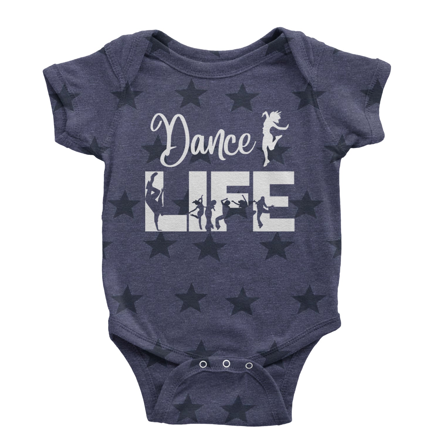 Dance Life Silhouette Dancers Infant One-Piece Romper Bodysuit and Toddler T-shirt Navy Blue STAR