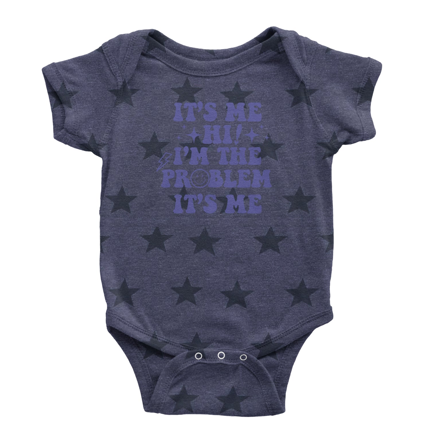 It's Me Hi I'm The Problem Infant One-Piece Romper Bodysuit and Toddler T-shirt Navy Blue STAR