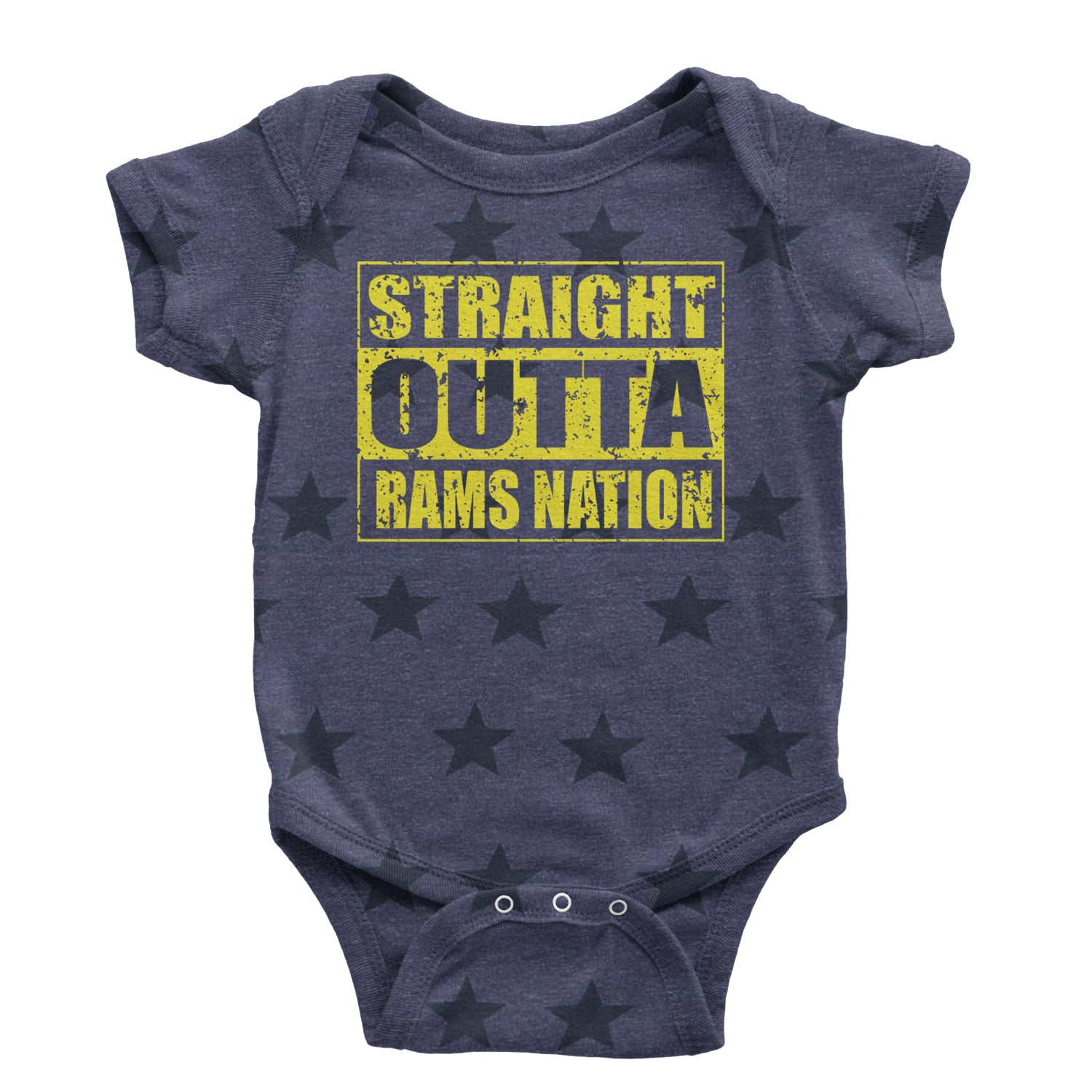 Straight Outta Rams Nation   Infant One-Piece Romper Bodysuit and Toddler T-shirt Navy Blue STAR