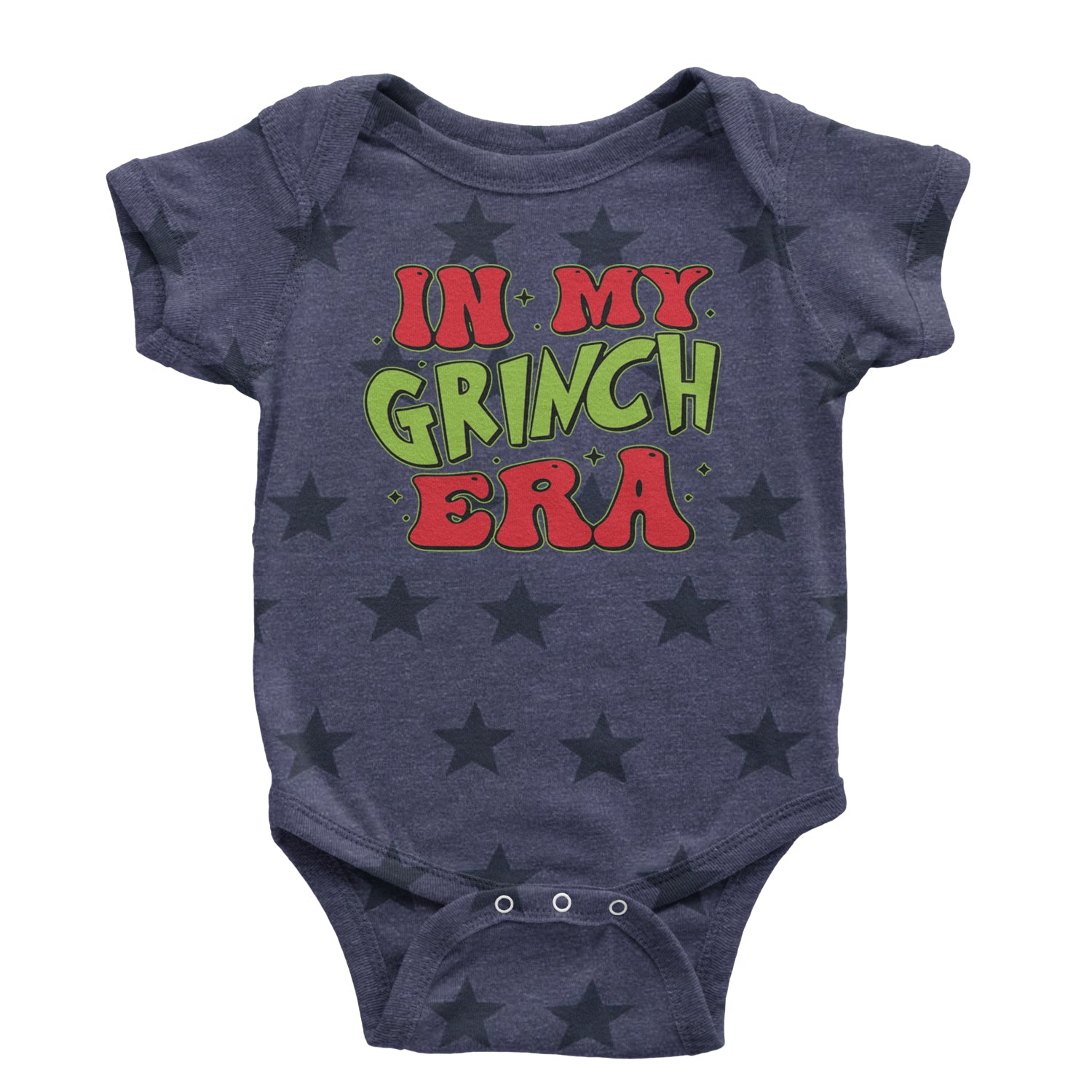 In My Gr-nch Era Jolly Merry Christmas Infant One-Piece Romper Bodysuit and Toddler T-shirt Navy Blue STAR