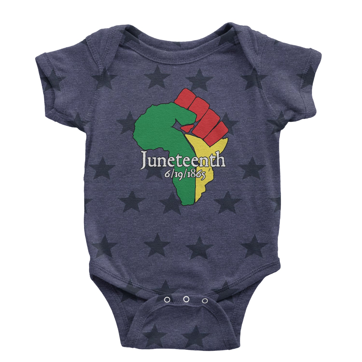 Juneteenth Raised Fist Africa Celebrate Emancipation Day Infant One-Piece Romper Bodysuit and Toddler T-shirt Navy Blue STAR