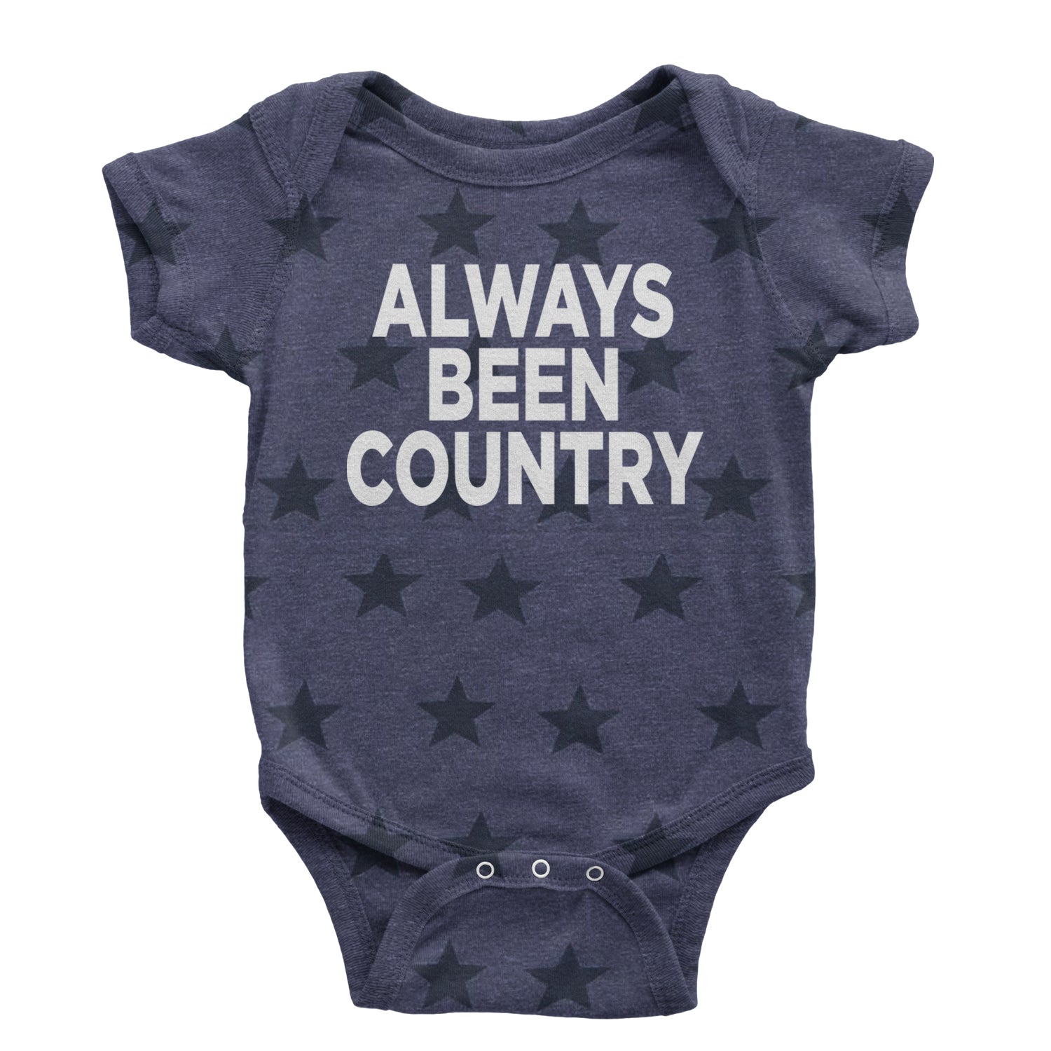 Always Been Country Music Infant One-Piece Romper Bodysuit and Toddler T-shirt Navy Blue STAR