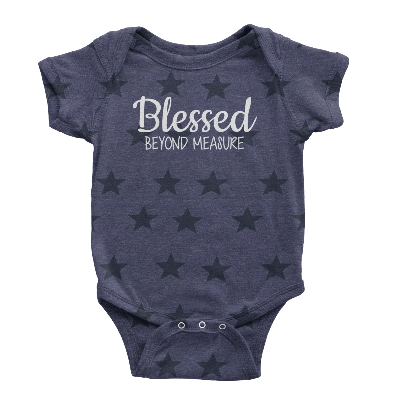 Blessed Beyond Measure Infant One-Piece Romper Bodysuit and Toddler T-shirt Navy Blue STAR