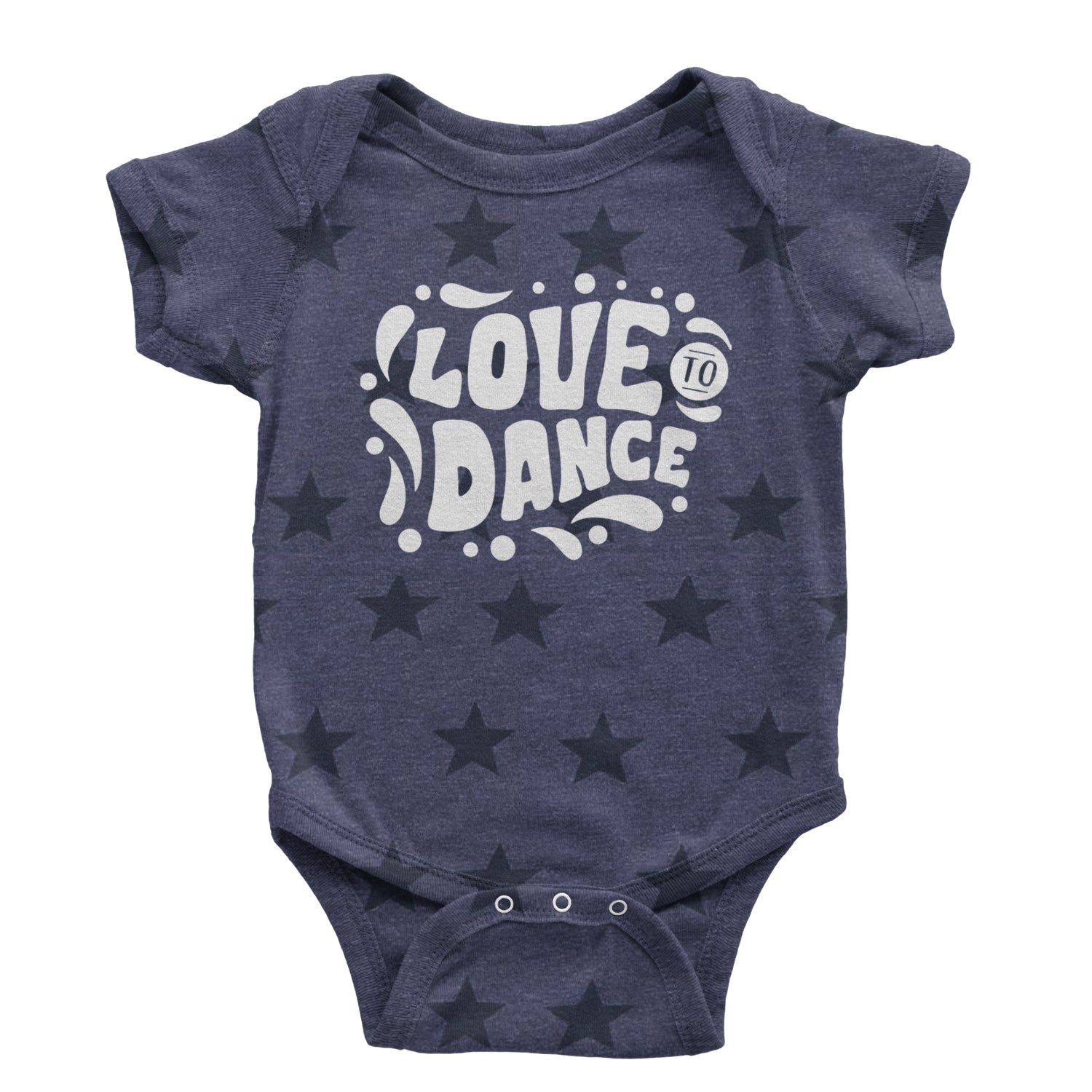 Love To Dance Infant One-Piece Romper Bodysuit and Toddler T-shirt Navy Blue STAR