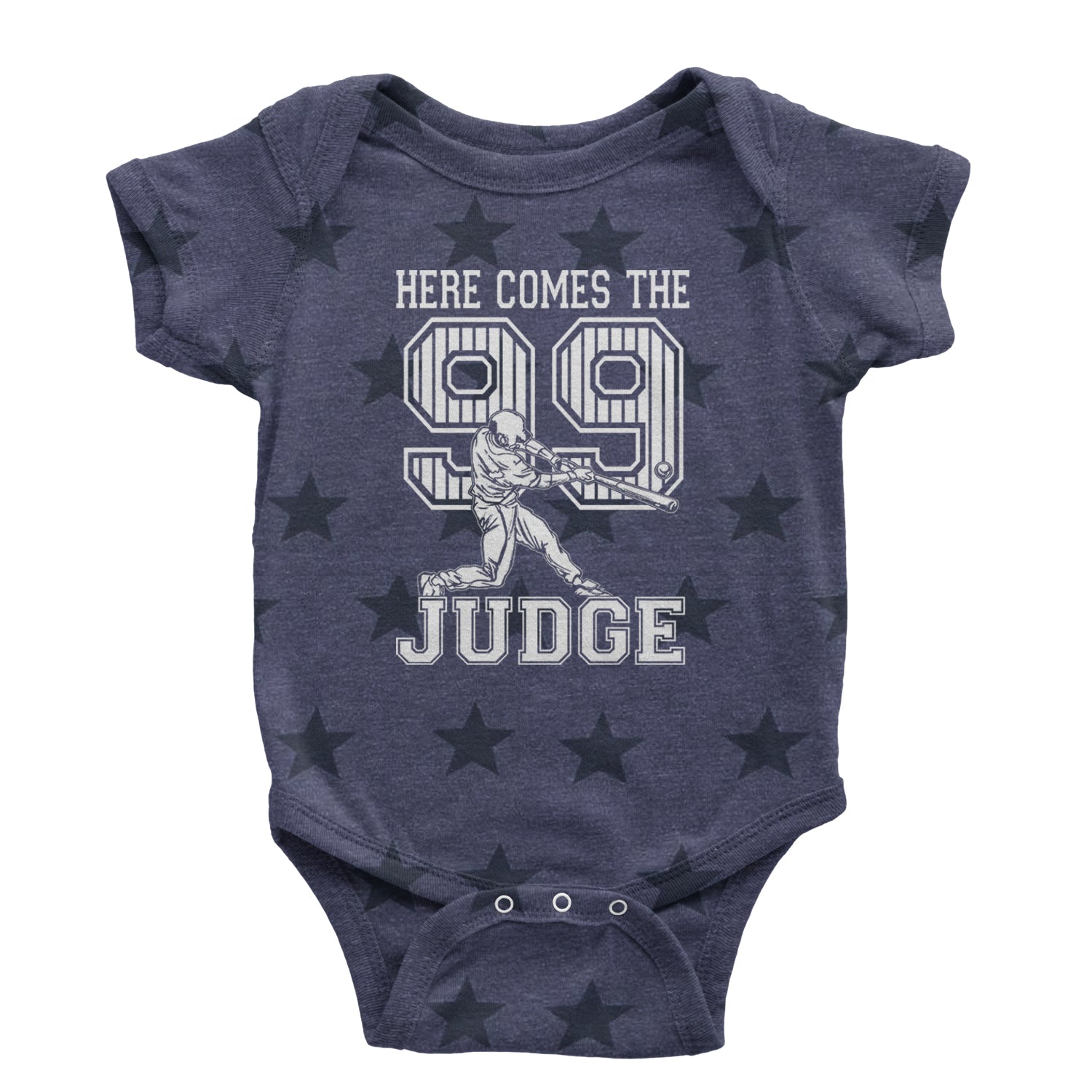 Here Comes The Judge 99 NY Baseball  Infant One-Piece Romper Bodysuit and Toddler T-shirt Navy Blue STAR