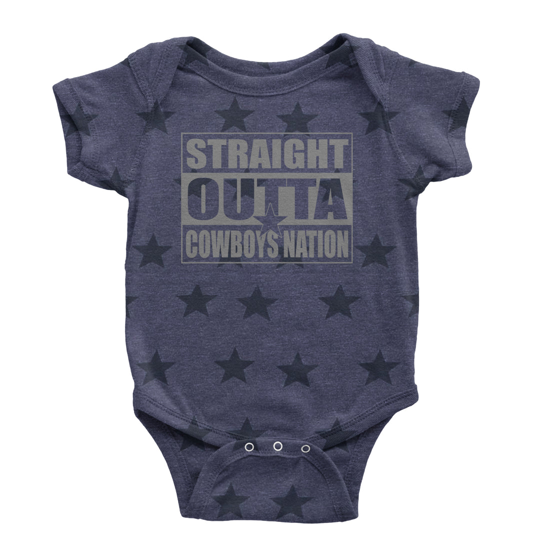 Straight Outta Cowboys Nation   Infant One-Piece Romper Bodysuit and Toddler T-shirt Navy Blue STAR