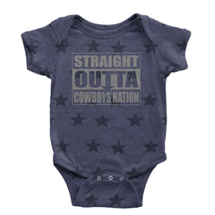 Straight Outta Cowboys Nation   Infant One-Piece Romper Bodysuit and Toddler T-shirt Navy Blue STAR