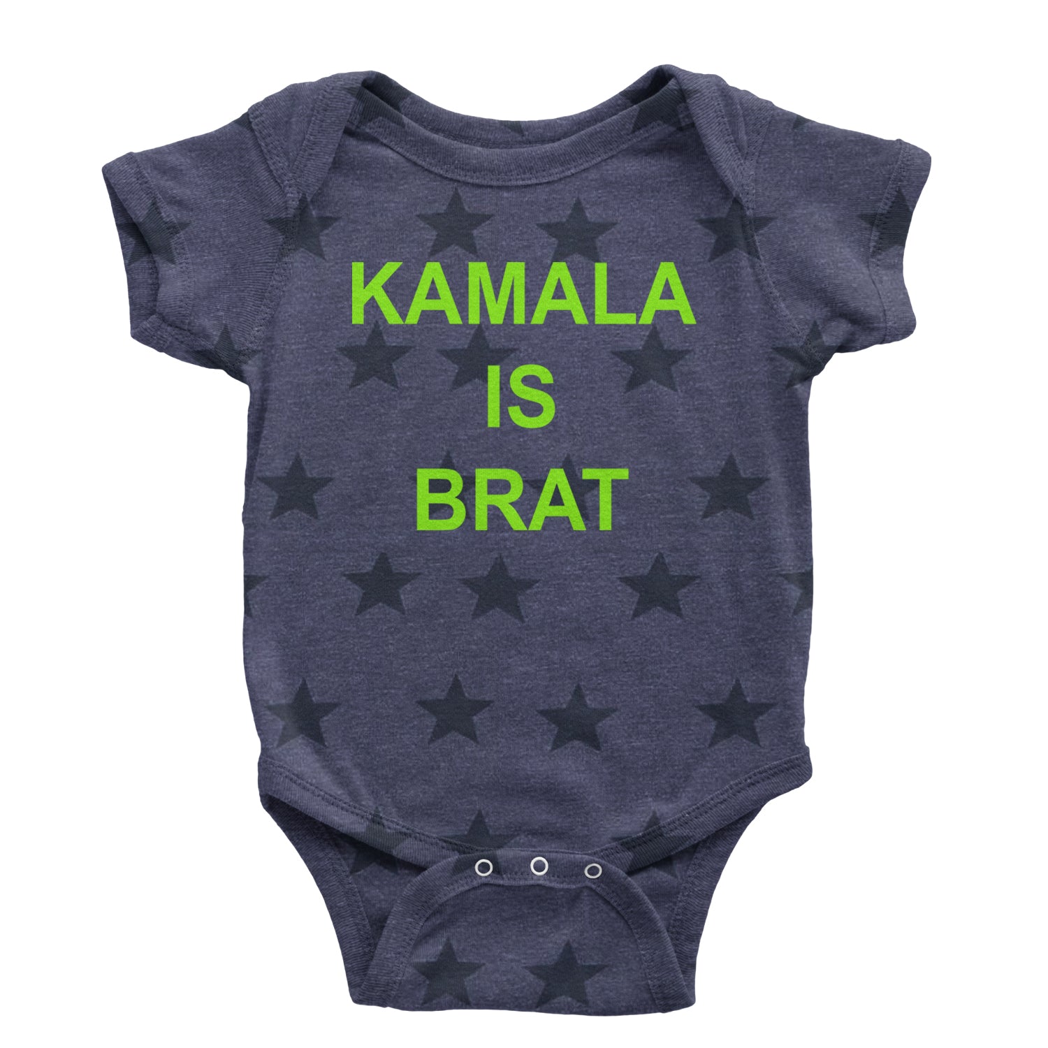 Kamala Is Brat - President Harris 2024 Infant One-Piece Romper Bodysuit and Toddler T-shirt Navy Blue STAR