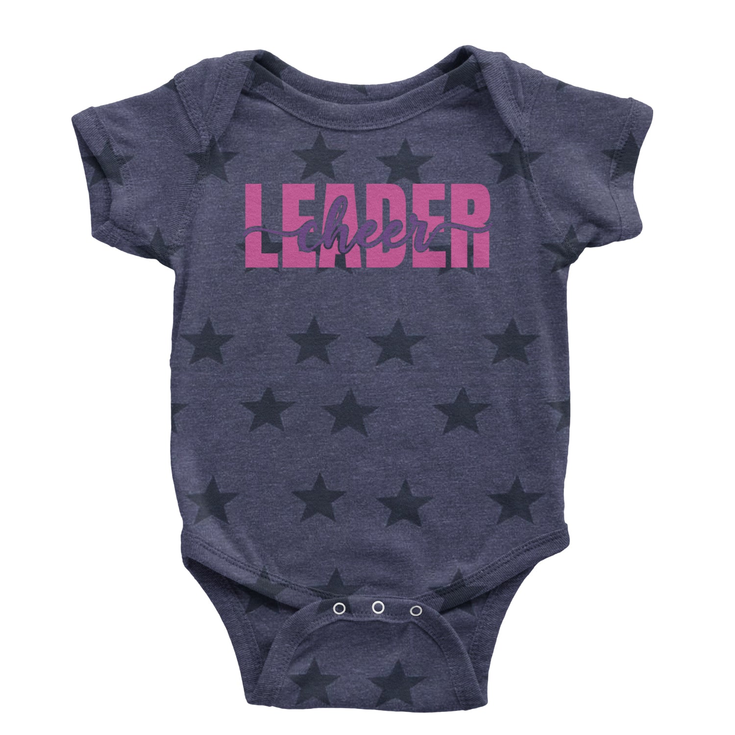 Cheerleader Script Style Infant One-Piece Romper Bodysuit and Toddler T-shirt Navy Blue STAR