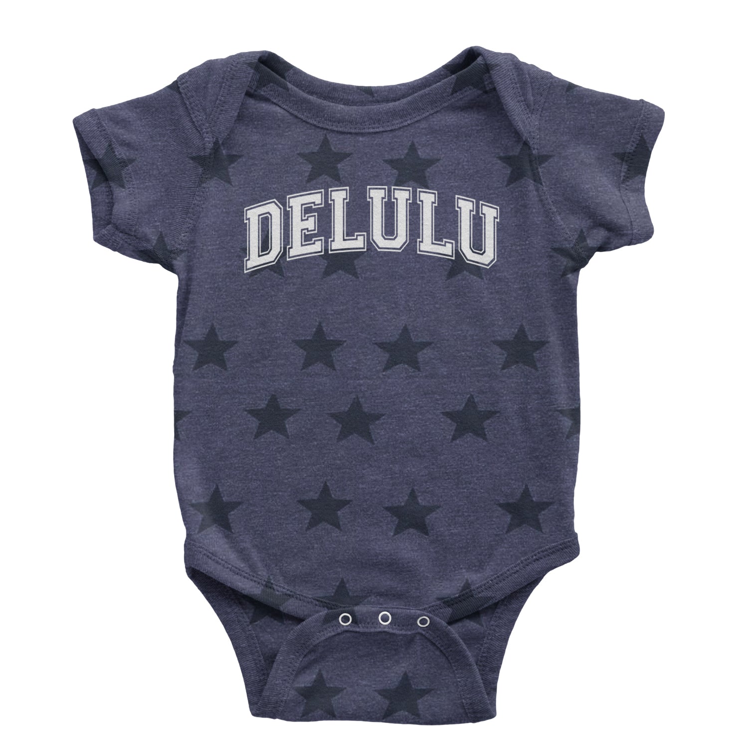 Delulu Delusional Light Hearted Infant One-Piece Romper Bodysuit and Toddler T-shirt Navy Blue STAR